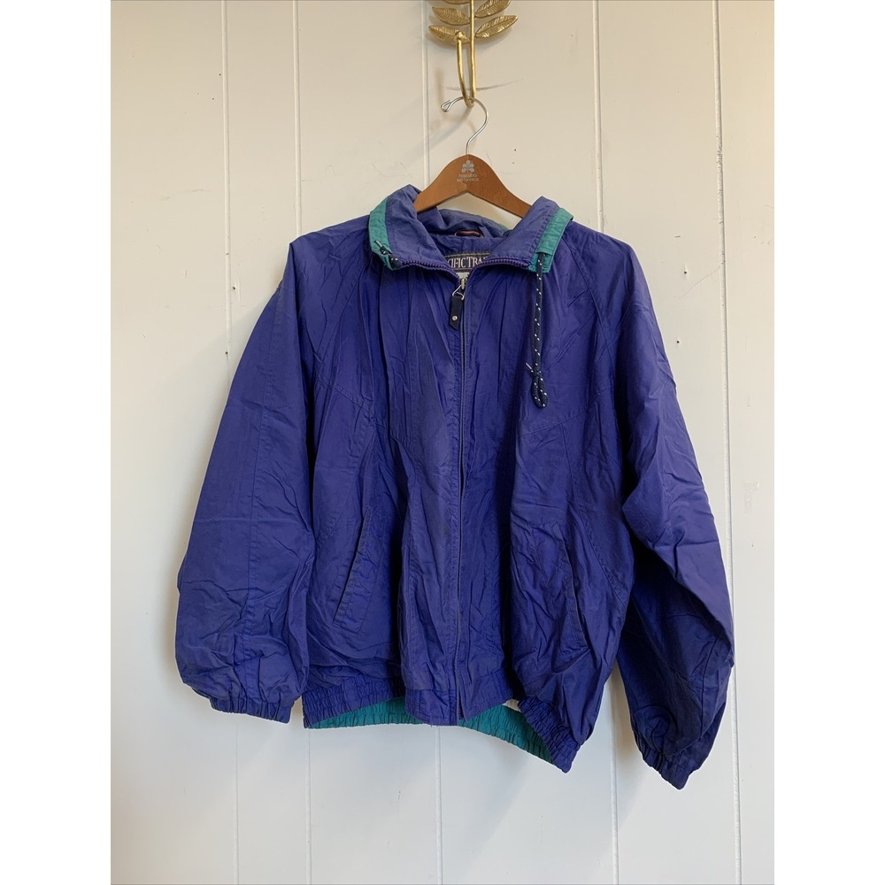 Vintage Pacific Trail Jacket Men's‎ Medium Coat Regular Rain Hiking Purple Green